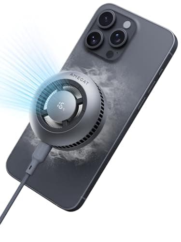 AMEGAT Wireless Charging Pad, Qi2 Certified Charger 15W Ultra-Fast Charging with Cooling System, Phone Cooler for Gaming Compatible with MagSafe, Magnetic Charger for iPhone 17/16/15/14/13/12 Series