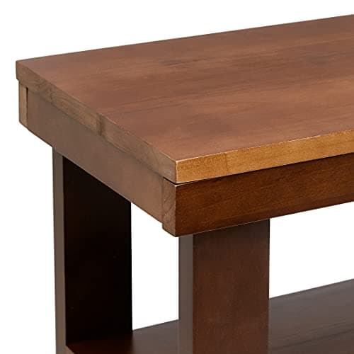 Amazon Basics Sturdy Solid Pine Wood Entryway Bench with Shoe Storage Organizer Rack, Espresso, 10.4"D x 27.56"W x 17.72"H 5