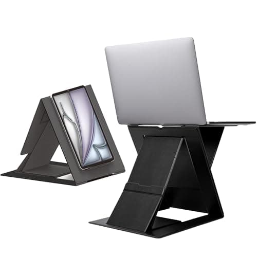 MOFT Folding Laptop Stand Lap Desk, Portable & Mini Computer Stand Laptop Desk for Travel and Home Office, Ergonomic Design with Adjustable Viewing Angles, Lightweight Computer Cooling Riser, Black