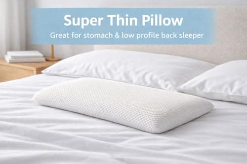 DLIGHT BD Slim 3.2" Stomach Sleeping Memory Foam Pillow-Thin, Flat, Soft Yet Supportative for Belly, Back& Stomach Sleepers 7