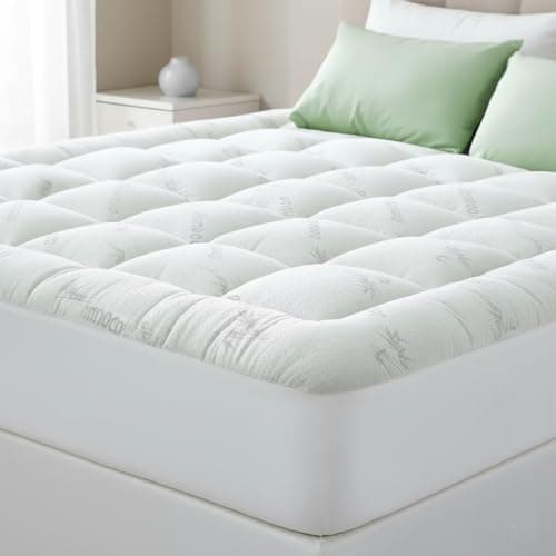 AdkTex Ultra Soft Twin Mattress Topper Bed Size - Premium Viscose Made from Bamboo Mattress Topper for Back Pain, Natural Cooling Mattress Pad Fits 8-20 Inches Extra Deep Matress Topper, (Green)
