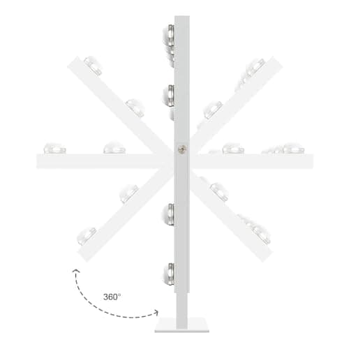 FENCHILIN Lighted Vanity Makeup Mirror with Lights Hollywood Mirror Desk Mirror with Bulbs Light Smart Touch Control 3Colors Dimmable Light Detachable 10X Magnification 360°Rotation 6