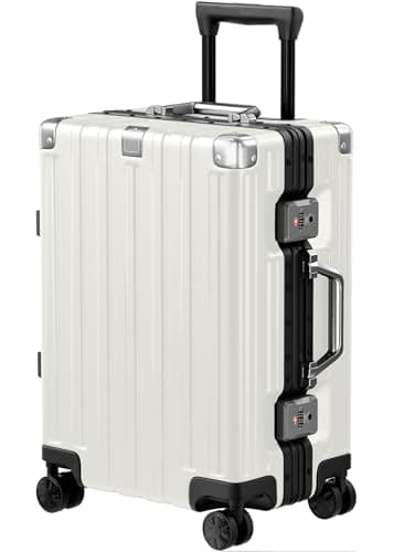 Krute Carry On Luggage 20 inch Aluminum Frame Luggage with Spinner Wheels Hardshell No Zipper PC+ABS TSA Lock Zipperless Suitcases