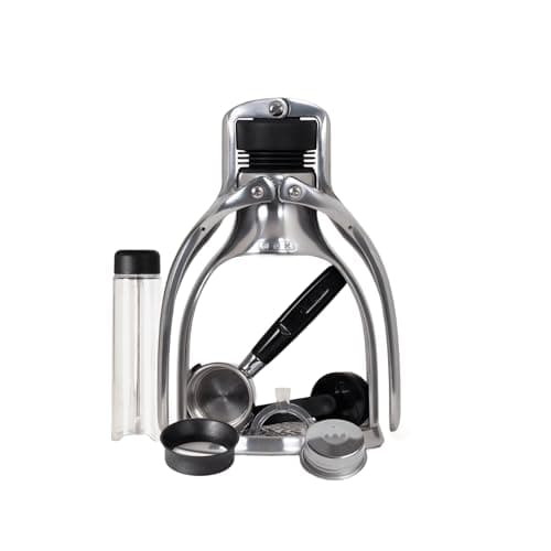 ROK EspressoGC Manual Espresso Maker Set - Portable Hand Powered Espresso Machine with Stainless Steel Portafilter, Ideal for Quick Coffee, Travel, Camping, and Home Use - Classic Plus