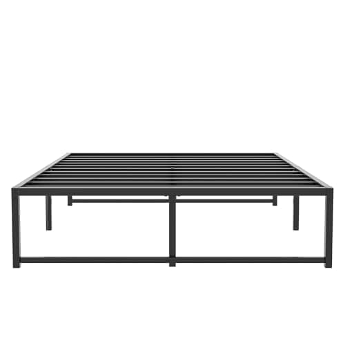 VECELO 14" High Queen Bed Frame/Metal Platform Mattress Foundation/No Box Spring Needed