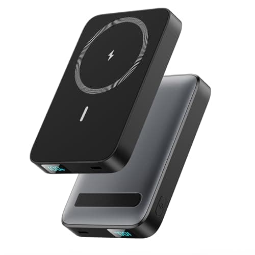 Magnetic Portable Charger 10800mAh Wireless Power Bank with Foldable Stand,LED Display 25W USB-C in/Output Fast Charging External Battery Pack for Magsafe,iPhone 16/15/14/13/12 Pro/Pro Max/Plus