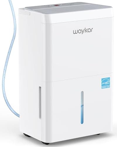 Waykar 150 Pint 2025 Energy Star Dehumidifier with Pump for Large Rooms up to 7,000 Sq. Ft. for Home, Basement, Commercial, Industrial, with Drain Hose & Tank, Auto Defrost, Smart Auto Comfort Mode
