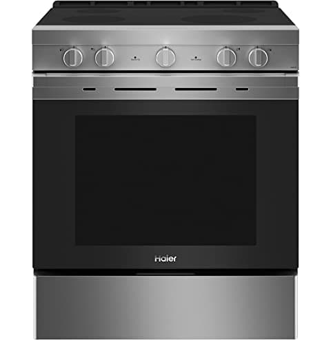 Haier QSS740RNSS 30" Smart Freestanding Electric Range with 4 Radiant Elements 5.7 cu. ft. Capacity WiFi Connection and Hidden Bake Element in Stainless Steel