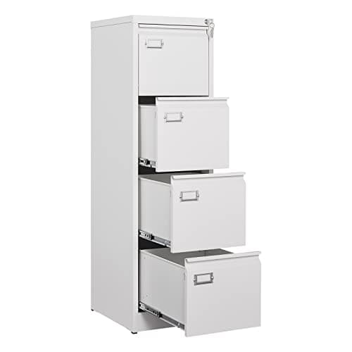 Anxxsu 4 Drawer File Cabinet, Filing Cabinets for Home Office, Metal Vertical File Storage Cabinet with Lock, Locking File Cabinet for A4 Legal/Letter, 15" W x 17.7" D x 50.1" H, Assembly Required