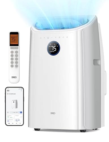 DREO Portable Air Conditioners, 12,000 BTU AC Unit for Bedroom with Drainage-free Cooling, 46dB Quiet, APP/Voice/Remote, 24h Timer with Fan & Dehumidifier, Smart Standing AC for Room Indoors, AC515S