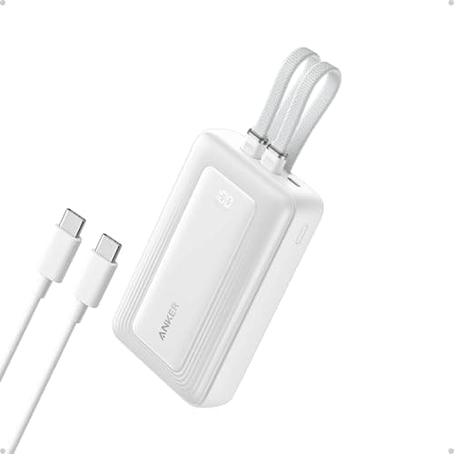 Anker Power Bank, 20,000mAh 30W Max Fast Portable Charger with Built-in USB-C and MFi Certified Lightning Cables, USB-C&A, Battery Pack for iPhone 17/16/15/14 Series, MacBook, Galaxy