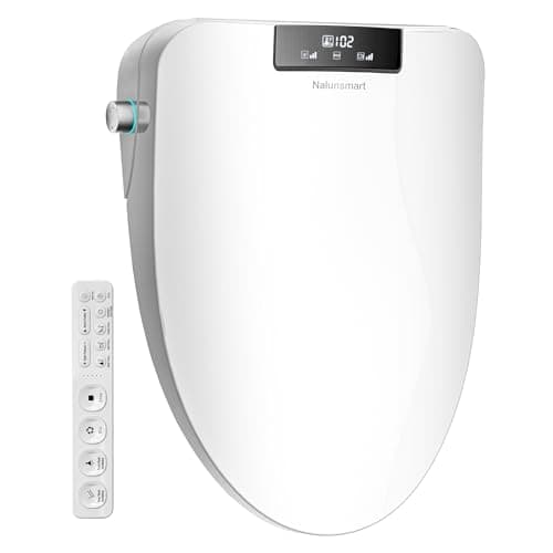 Toilet Bidet Seat, Elongated Toilet Seat Bidet with Dryer and Warm Water, Electronic Heated Toilet Seat Temperature Adjustable, Front and Rear Oscillation Cleaning, Remote Control