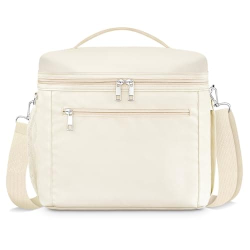 DALINDA Lunch Bag Cooler Bag Lunch Box for Women Men, Insulated Leak Proof LunchBox Lightweight for Picnic,Grocery,Beach,Camping,Travel,Work,Light Beige Cream