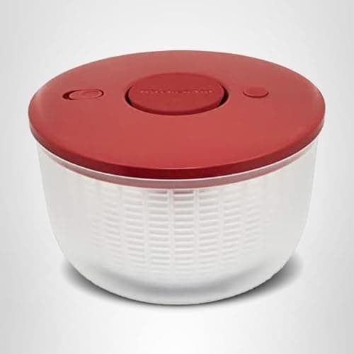KitchenAid Universal Salad Spinner with Removable Bowl, Colander and One Handed Pump Mechanism, Large Bowl Nests and Features Non Slip Base, 7.43 Quart, Empire Red 7