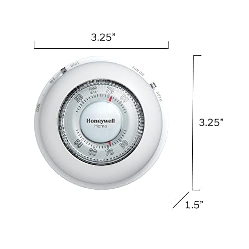 Honeywell Home CT87N1001 The Round Non-Programmable Manual Thermostat, Large, White 6