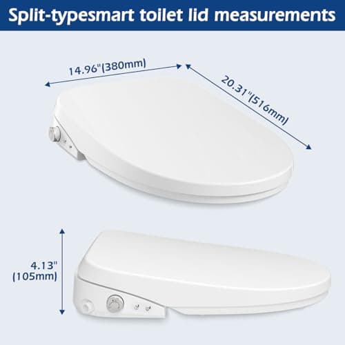 Bidet Toilet Seat, Electric Smart Heated Toilet Seat with Instant Warm Water & Dryer, Feminine & Front Rear Wash, Self-Clean Nozzle, Night Light, Wireless Remote, Soft Closed Toilet Lid, Elongated 8