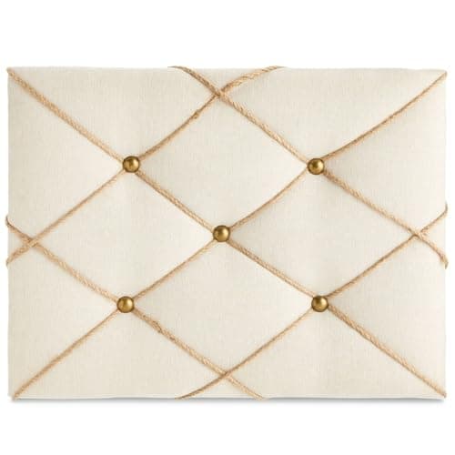 Farmlyn Creek Rectangular Fabric Bulletin Board - Picture Board for Photos - Farmhouse Style & Office Wall Decor - 16 x 12 in, Beige