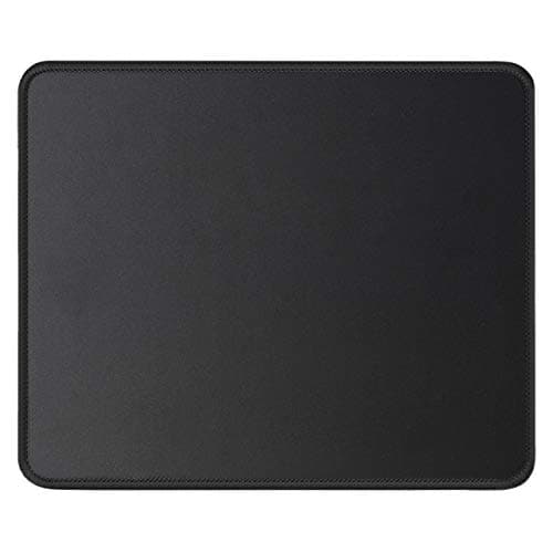 JIKIOU Mouse Pad with Non-Slip Rubber Base, Premium-Textured & Washable Computer Mousepad with Stitched Edges, Mouse Pads for Computers, Laptop, Gaming, Office & Home, 10.2 x 8.3 in, Black