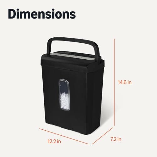 Amazon Basics 6-Sheet High Security Micro Cut Paper Shredder and Credit Card Shredder, 3.7 Gallon, Black 5