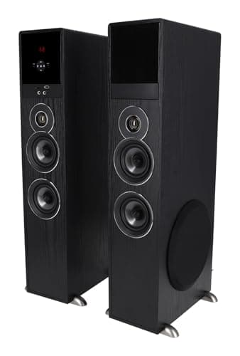 Rockville TM80B Powered Home Theater Tower Speaker System, Black, 800W, 8" Subwoofers, Bluetooth, USB/SD Playback, FM Radio, Remote Control, Karaoke Ready, Perfect for Home Entertainment 6