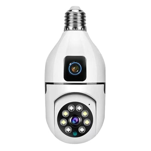 MXRM Light Bulb Security Camera - 2.4GHz WiFi Security Cameras Wireless Outdoor Motion Detection and Alarm,Two-Way Talk,Color Night Vision,Human Detection, 24/7 Recording