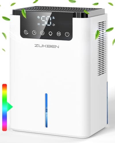 Dehumidifier,75 OZ Quiet Dehumidifier for Home Bedroom Bathroom RV Closet with Timer,Auto Shut Off,Sleep Mode,7 Colors LED Light (1500ML)