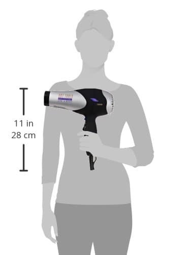 Hot Tools Pro Artist Turbo Styling Hair Dryer | Lightweight and Quiet, Silver/Black, 1 Count (Pack of 1) 6