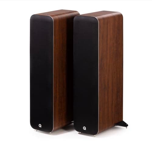Q Acoustics M40 Bluetooth Powered Floorstanding Speakers HD Wireless Music Home Theatre Surround Sound System Walnut – Tweeter 0.9”, Mid Bass/Driver 5.0”, Freq. Response 38 Hz – 22 kHz