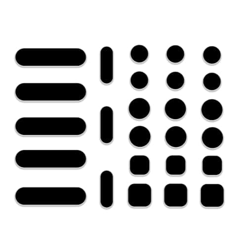 APeiSi Universal Webcam Covers - Privacy Protection Accessory, No Residue Application, Safe Screen Closure - Dots,Squares and Bars, 26 Pieces - Black