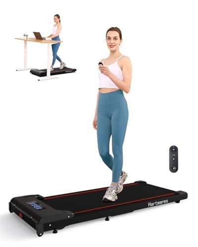 Walking Pad Under Desk Treadmill, Portable Small Treadmills for Home and Office, 2.5HP Ultra Quiet Brushless Motorized Walking Jogging Running Machine with Remote Control& App Control