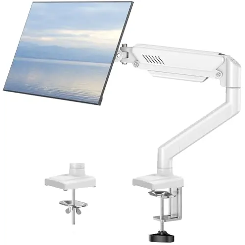 Single Monitor Arm Fits up to 32 Inch, Desk Mount Holds 4.4-19.8lbs Computer Screen, Full Motion Gas Spring, VESA Mount 75x75, 100x100, Freelift