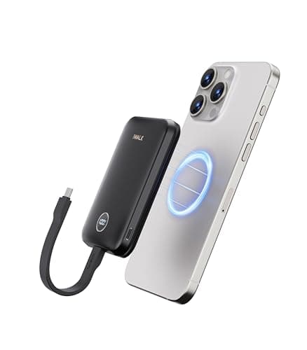 iWALK Magnetic Power Bank 10000mAh, 30W Wireless Portable Charger with Fast Charging USB-C Cable,Qi2 Certified 15W Battery Pack with LED Display for iPhone 17/16/16 Pro/15/14/13 Series, Samsung Galaxy
