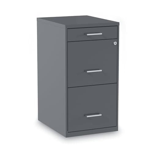Alera Soho Vertical File Cabinet, 3 Drawers: Pencil/File/File, Letter, Charcoal, 14" X 18" X 26.9"
