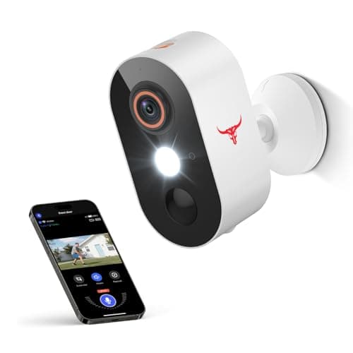 TrendBuzz 1080P Wireless Security Camera with AI Human Detection, Color Night Vision, PIR Motion Detection, Two-Way Talk, Cloud Service, 2.4G Wi-Fi, Battery Powered, Outdoor Surveillance Bullet Cam