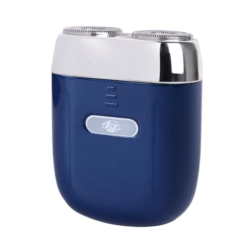 Mini Electric Shaver - USB C Fast Charge Portable Small Shavers for Men, Dual Head Pocket Shaver Washable Travel Electric Razor, Powerful Wet and Dry Mini Razor, Easy One Button Use (Blue)