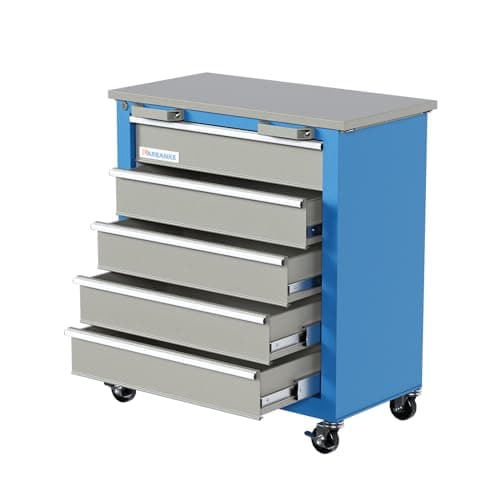LARBANKE Combination Tool Cabinet,3 Different Types of Tool Cabinets with Connecting Buckle:5-Drawer/7-Drawer/Double-Door Tool Cabinet,Individually Usable,Large Rolling Tool Chest with Wheels 7