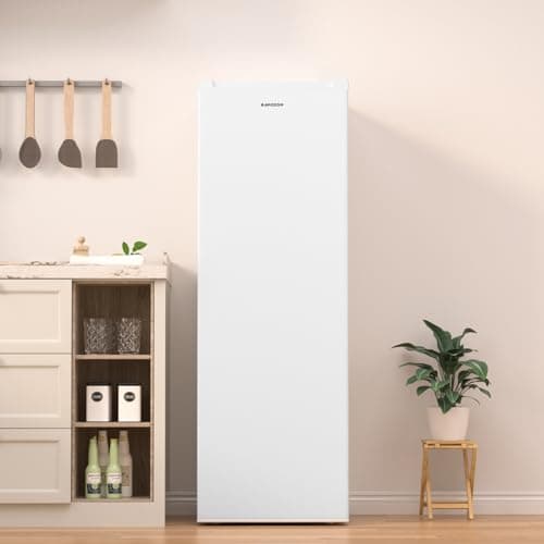 BANGSON Upright Freezer, 7.0 Cu.ft Stand Up Freezer, Convertible Upright Freezer/Refrigerator, Single Door for Kitchen,Garage, Office, Apartment, White 8