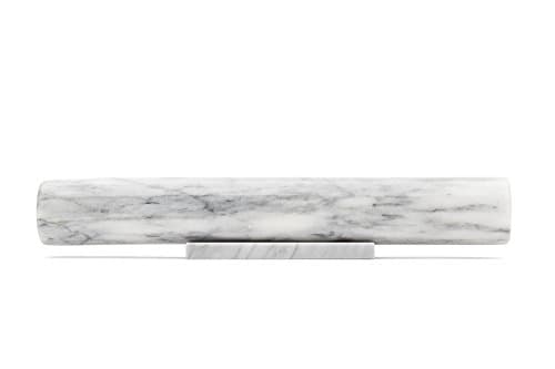 Fox Run French Marble Rolling Pin with Base, White, 3 x 12 x 3 inches