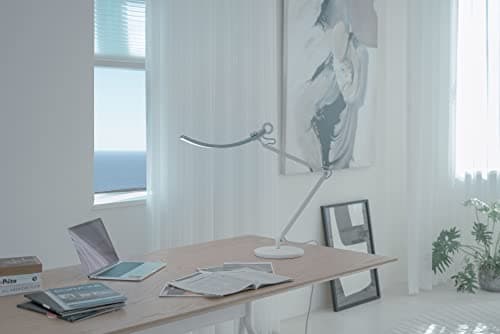 BenQ e-Reading Desk Lamp - Ultrawide and Bright Lighting, Dimmable, Dual Smart Mode, Adjustable Arm, Auto-dimming, High CRI, Eye-caring Lamp for Home Office, Reading, Study, Craft, Matte Blue. 7
