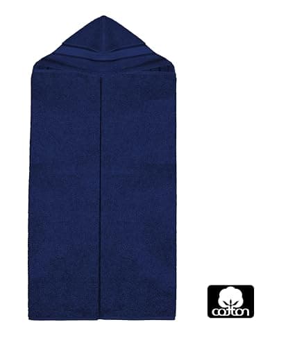 ORIGINAL KIDS Hooded Bath Towel Wrap - Ultra Soft 100% Cotton Terry Large Oversized Hooded Kids Towel with Border - Toddler Big Kid Shower Pool Beach Towel - Soft Absorbent Quick Dry - 30 x 54 - Navy 5