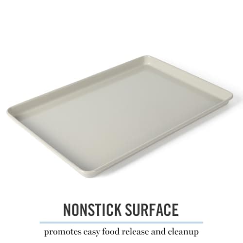 Martha Stewart Gallen 15 x 10 Inch Nonstick Carbon Steel Cookie Sheet – Cool Grey, Durable Bakeware for Even Baking and Easy Cleanup 3