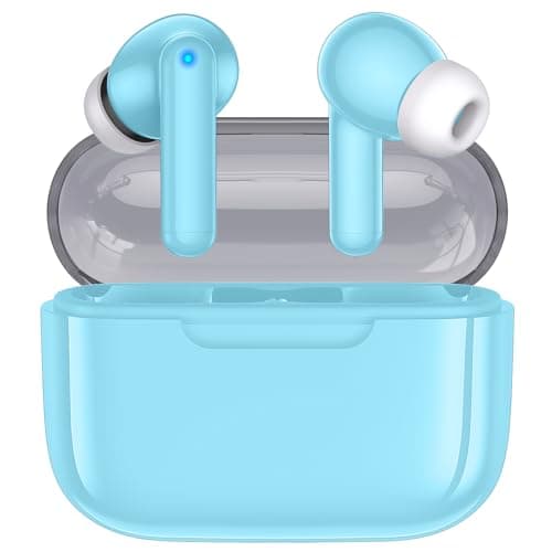 kurdene Wireless Earbuds, Bluetooth 5.3 in Ear Buds Light Weight Headphones with Deep Bass Sound,48 Hours Playtime Headset,Clear Calls Earphones with Mics for Sports Workout Blue