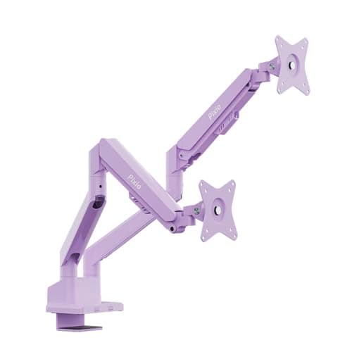 Pixio PS1D Wave Purple Dual Monitor Arm Stand Desk Mount - Fits up to 32 inches Monitors and up to 19.8lbs. VESA Compatibility and Integrated Cable Management