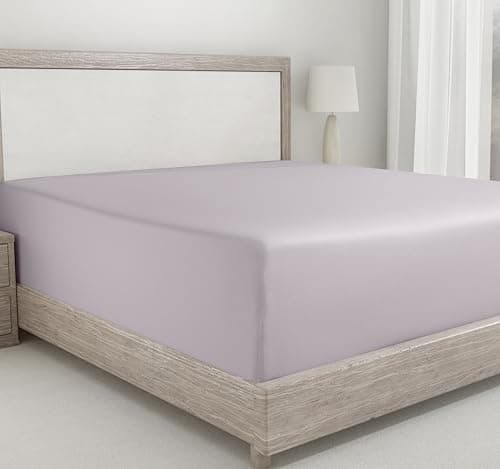 California Design Den Deep Pocket Full Fitted Sheet, Soft 400 Thread Count 100% Cotton Sateen, No Pop-Off Elastic, Durable Fitted Sheet Only (Full, Dusky Lavender Grey)