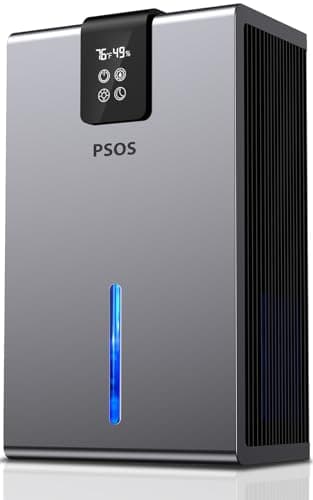 PSOS Dehumidifier, 70 oz Dehumidifiers for Basement, Dehumidifiers with Auto Shut Off, Portable Dehumidifier for Room with 2 Working Modes, 7 Colors LED Light