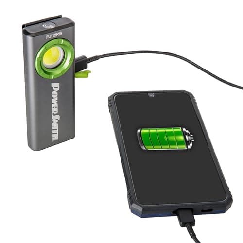 PowerSmith Rechargeable EDC Flashlight, Power Bank 1200 Lumen Slim Flat Flashlight with Metal Housing, Magnetic Pocket Clip, USB-C Charging Cable, IPX7 Waterproof, and 2 Year Warranty (PLR12F2S) 6