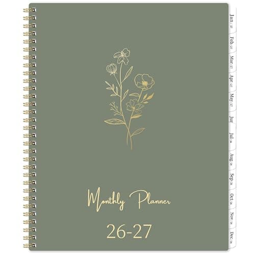 2026-2027 Monthly Planner - Monthly Planner 2026-2027, JUL. 2026 - DEC. 2027, 9" x 11", Tabs & Note Pages, Spiral Binding, Thick Paper, Back Pocket