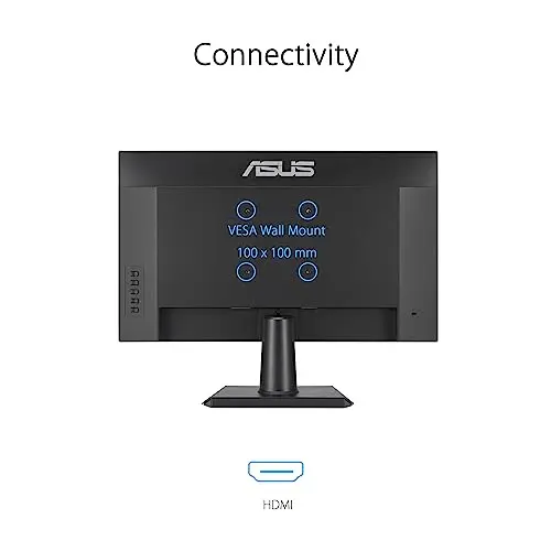 ASUS 27 Inch Monitor - 1080P, IPS, Full HD, Frameless, 100Hz, 1ms, Adaptive-Sync, for Working and Gaming, Low Blue Light, Flicker Free, HDMI, VESA Mountable, Tilt - VA27EHF 6