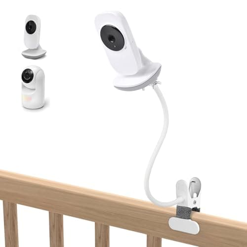 Baby Monitor Clip Mount Compatible with VTech VM819, Advanced HQ Max, Baby Camera Mount Holder with 15.8 inches Silicone Surface Gooseneck Arm for Vtech Monitor Crib Use, Without Tools