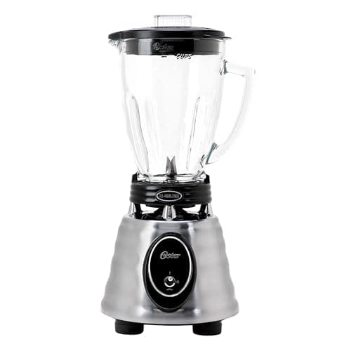 Oster Classic Series Heritage Blender with 6-Cup Glass Jar, 1000W Power, Stainless Steel Countertop Kitchen Blender